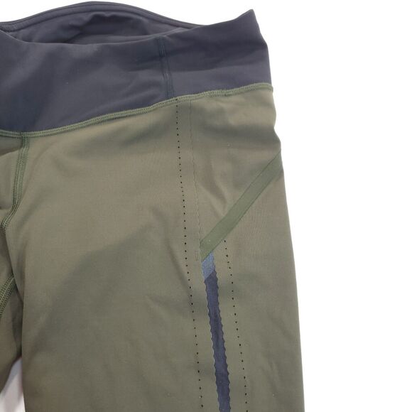 Lululemon Pull On Athletic Yoga Running Leggings Womens Size 4 Green Black - Picture 7 of 9